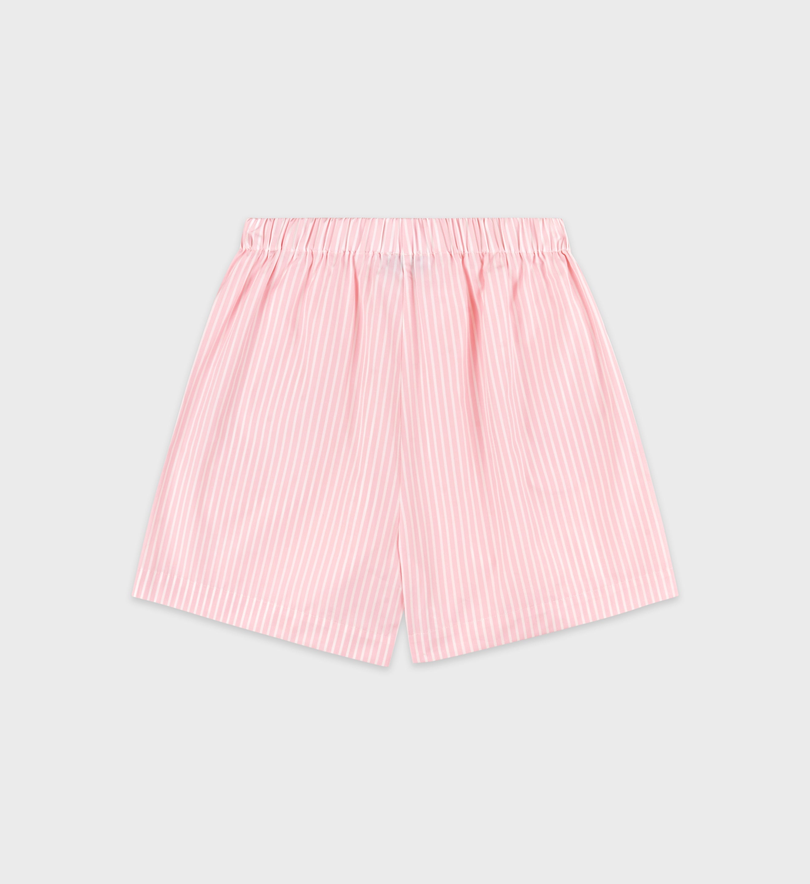 Eden Script Poplin Short - Pink/White Thin Stripe