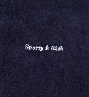Eden Script Terry Polo Women - Navy/White