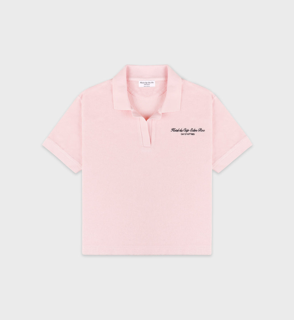 Eden Script Terry Polo Women - Pink Dolphin/Navy
