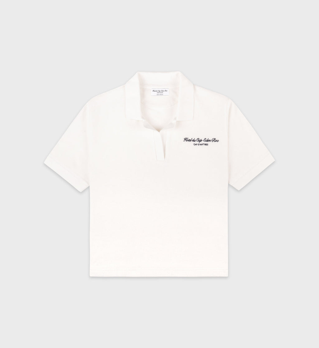 Eden Script Terry Polo Women - White/Navy