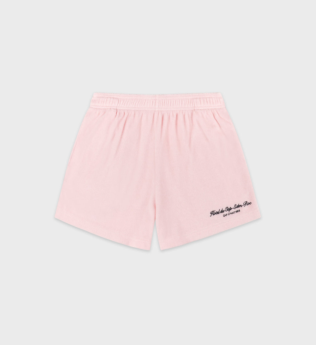 Eden Script Terry Short - Pink Dolphin/Navy