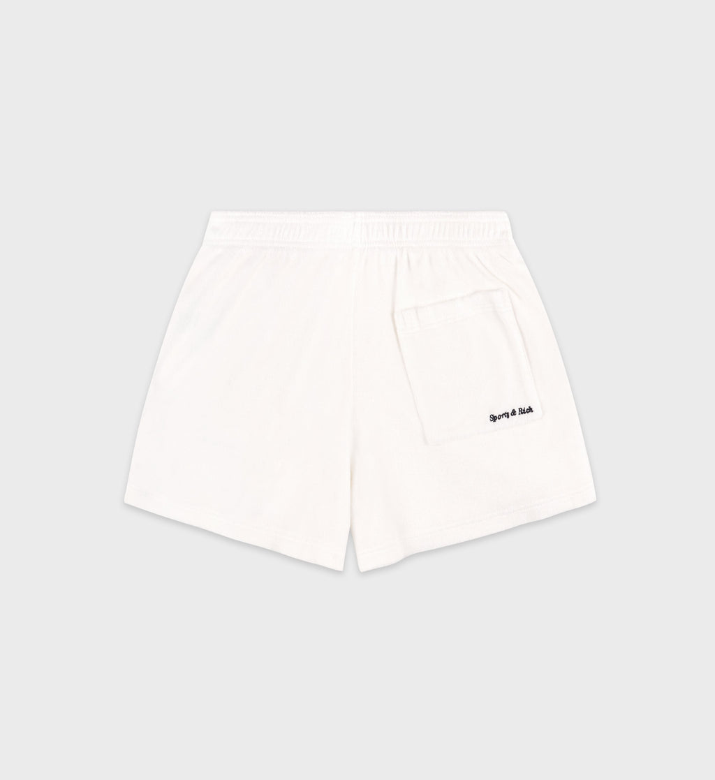 Eden Script Terry Short - White/Navy