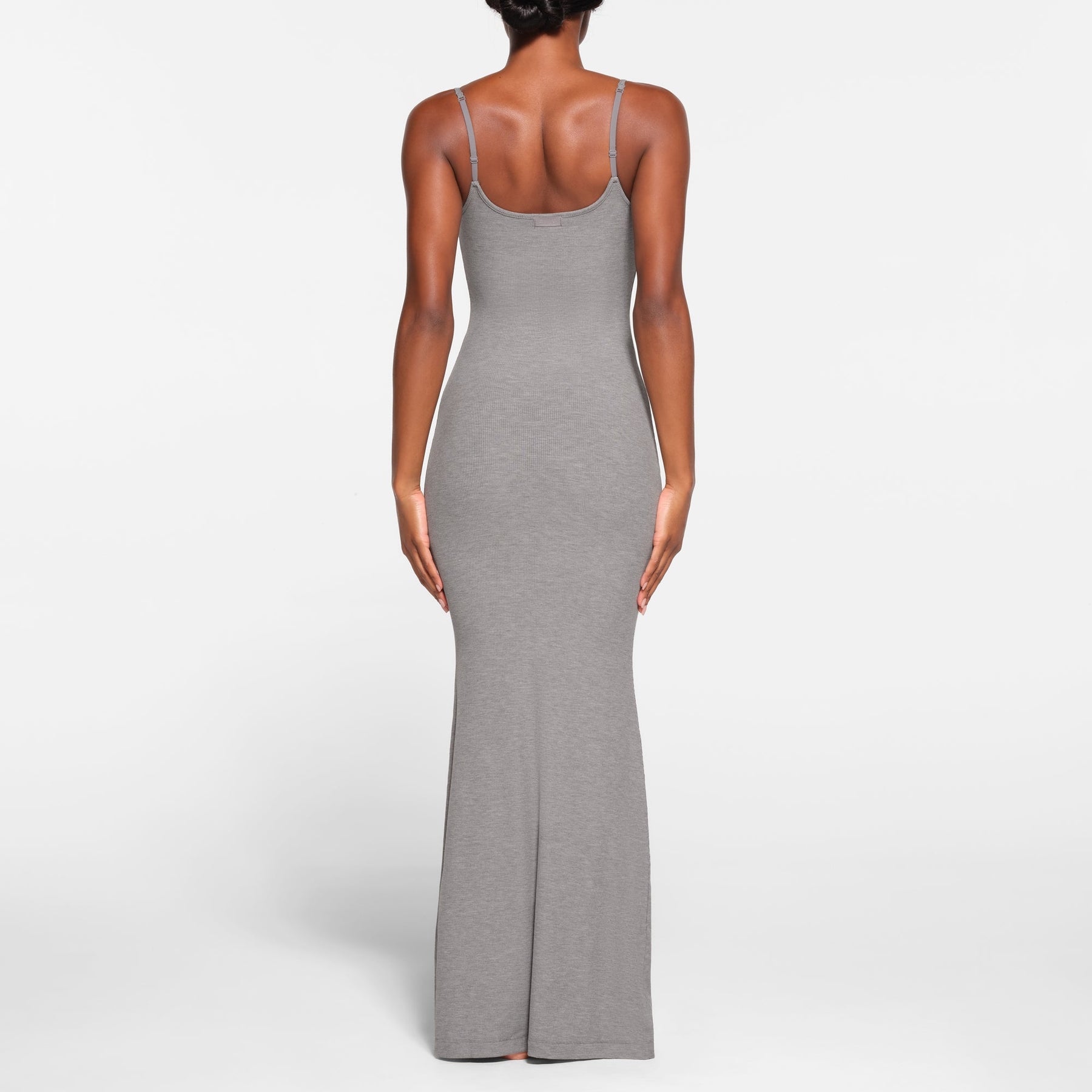 SOFT LOUNGE LONG SLIP DRESS | HEATHER GREY