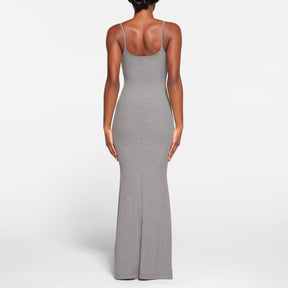 SOFT LOUNGE LONG SLIP DRESS | HEATHER GREY