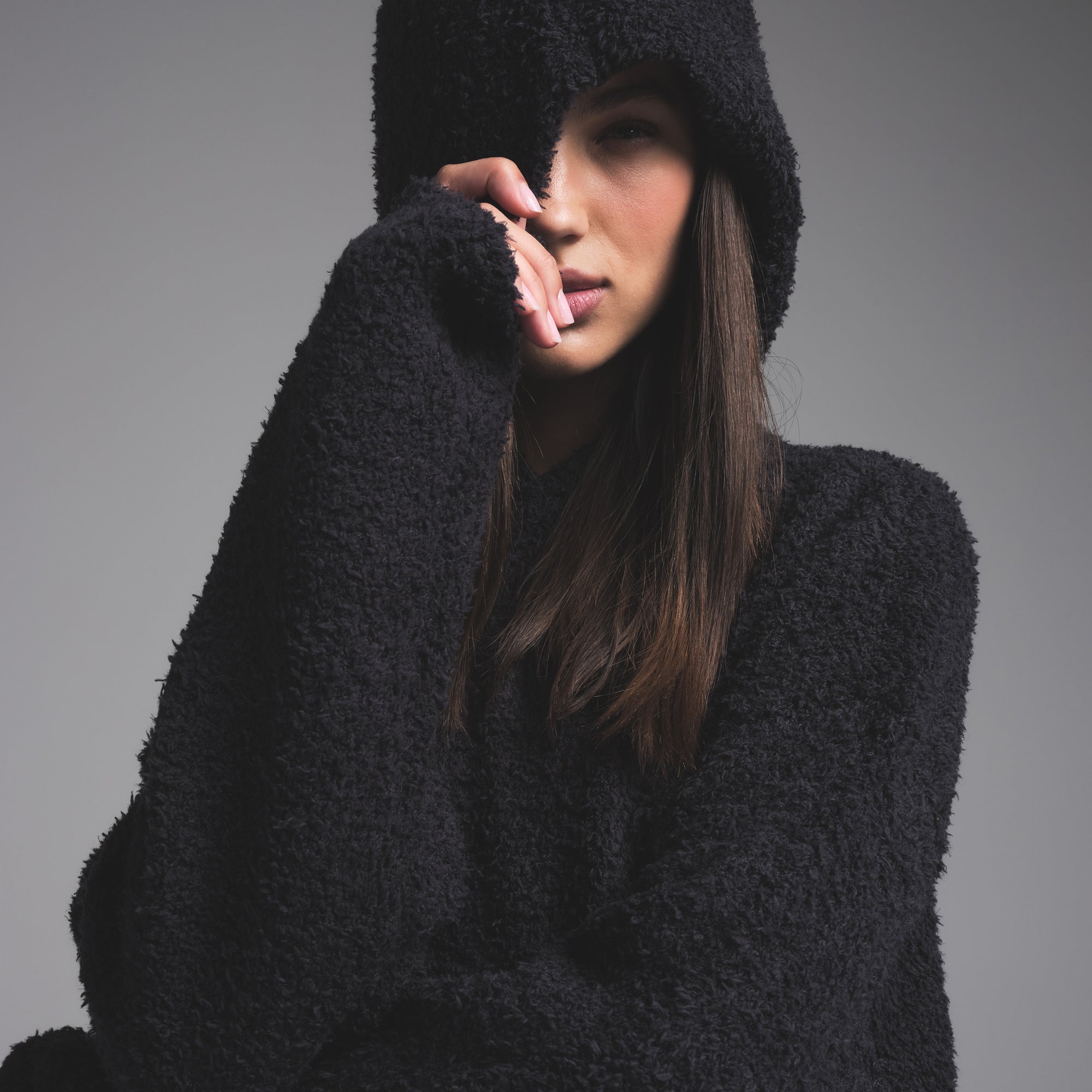 COZY KNIT UNISEX HOODIE | ONYX