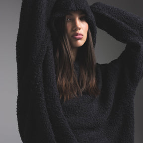 COZY KNIT UNISEX HOODIE | ONYX