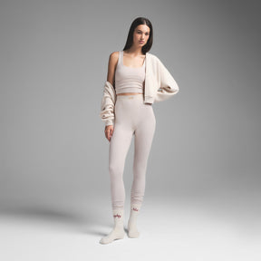 COTTON RIB LEGGING | HEATHER OATMEAL