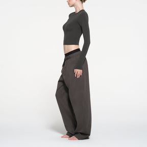 NEW VINTAGE CROPPED LONG SLEEVE T-SHIRT | WASHED ONYX