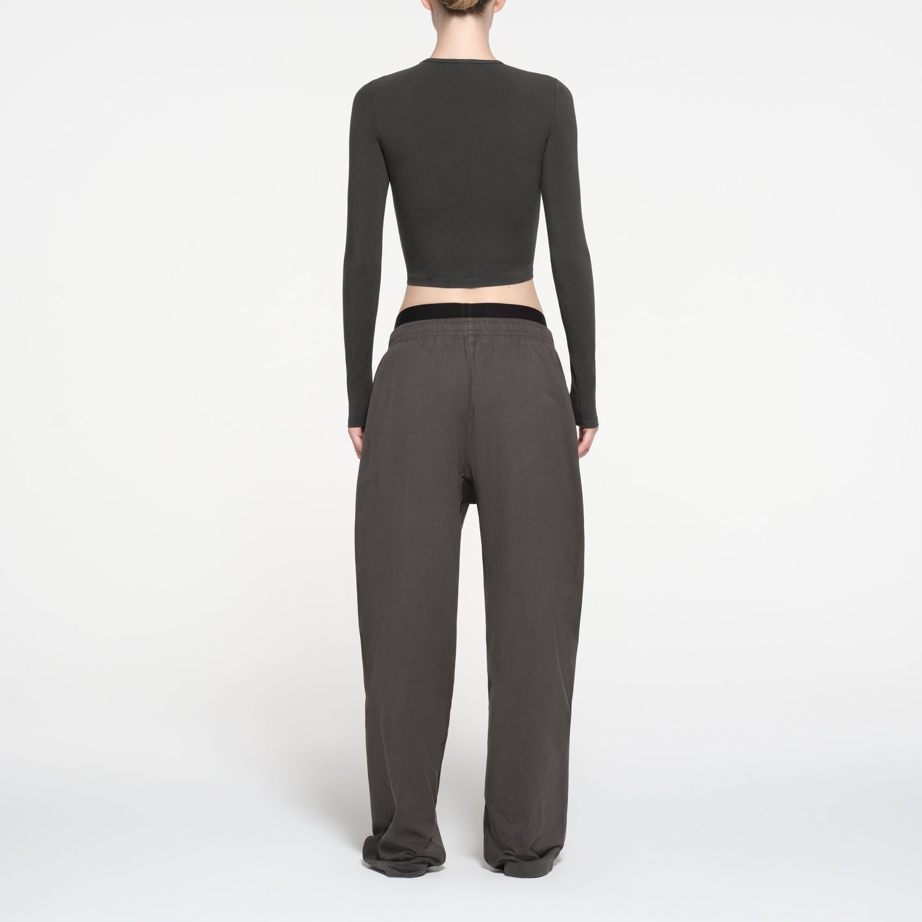NEW VINTAGE CROPPED LONG SLEEVE T-SHIRT | WASHED ONYX