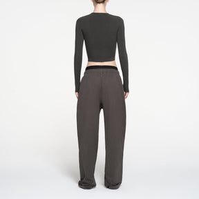 NEW VINTAGE CROPPED LONG SLEEVE T-SHIRT | WASHED ONYX