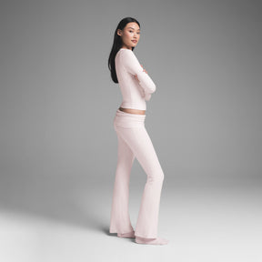 COTTON JERSEY FOLDOVER PANT | BARELY PINK