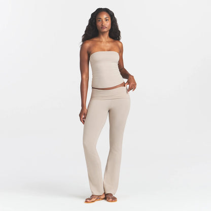 Cotton Jersey Foldover Pant