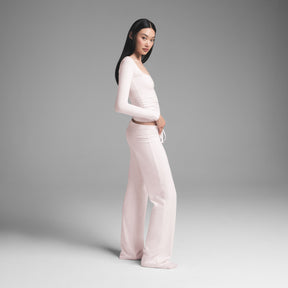 COTTON JERSEY STRAIGHT LEG PANT | BARELY PINK