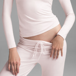 COTTON JERSEY STRAIGHT LEG PANT | BARELY PINK