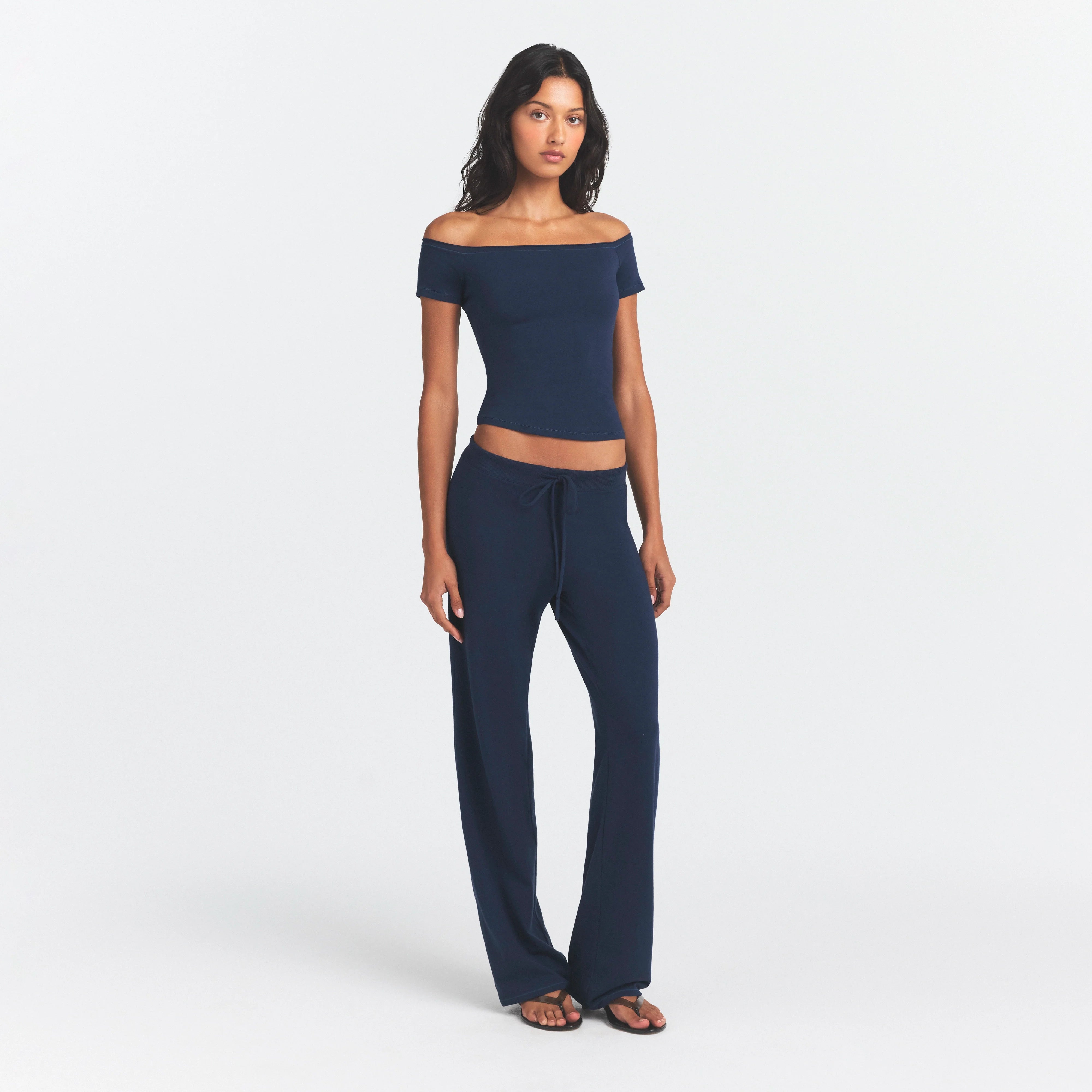 Cotton Jersey Straight Leg Pant