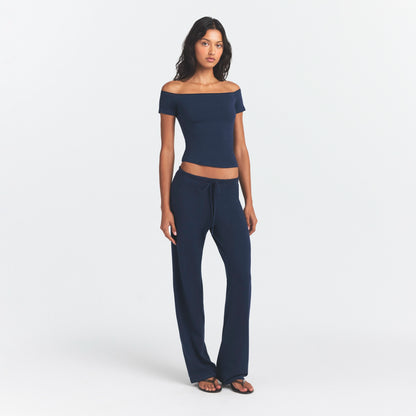 Cotton Jersey Straight Leg Pant