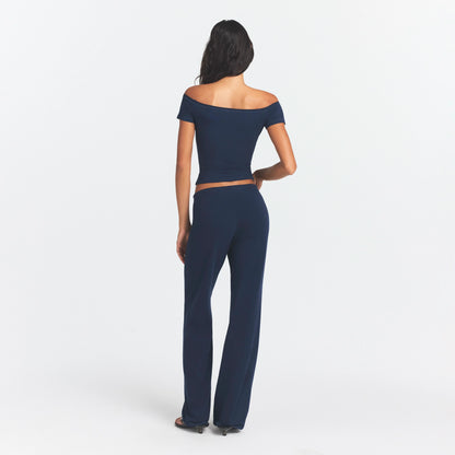 Cotton Jersey Straight Leg Pant