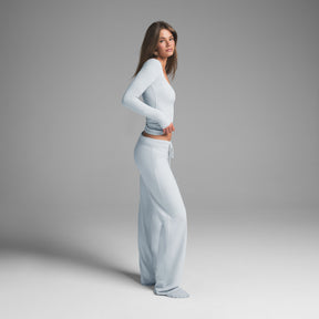 COTTON JERSEY STRAIGHT LEG PANT | ZEN BLUE