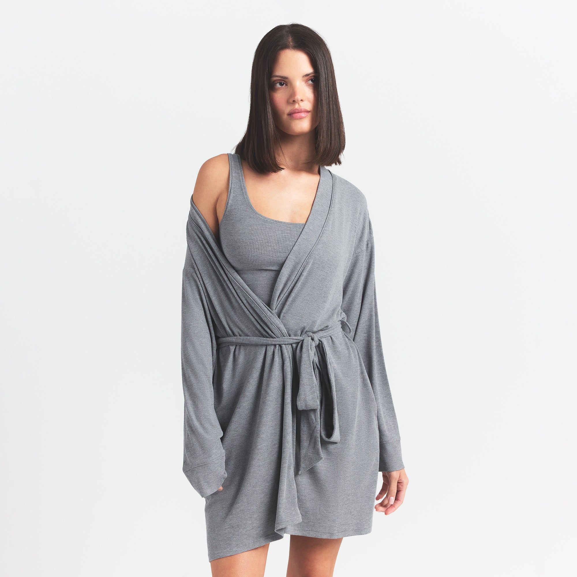SOFT LOUNGE ROBE | HEATHER GREY
