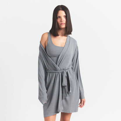 SOFT LOUNGE ROBE | HEATHER GREY