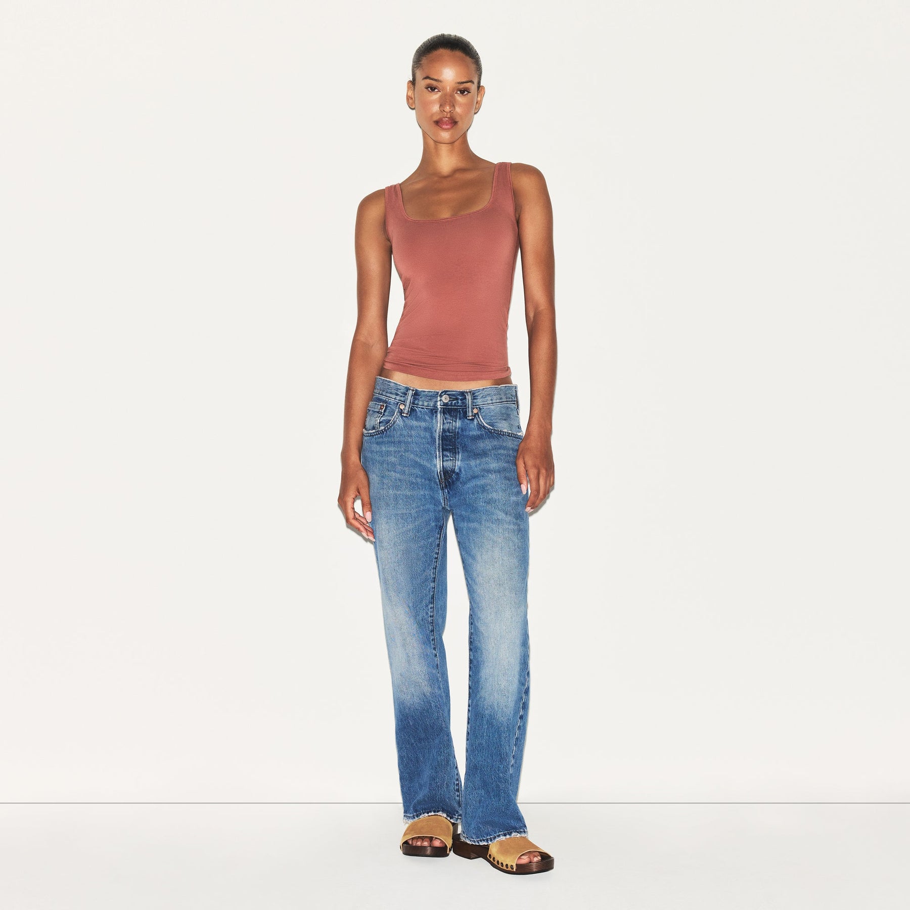 COTTON JERSEY TANK | REDWOOD