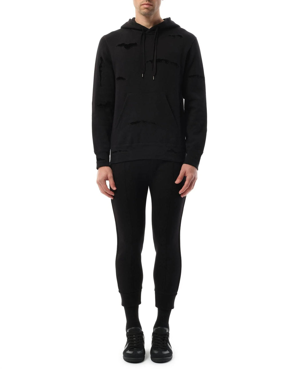 Shredded Hoodie in Black