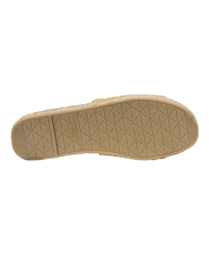 Prada Canvas Slip-On Espadrilles with Leather Patch