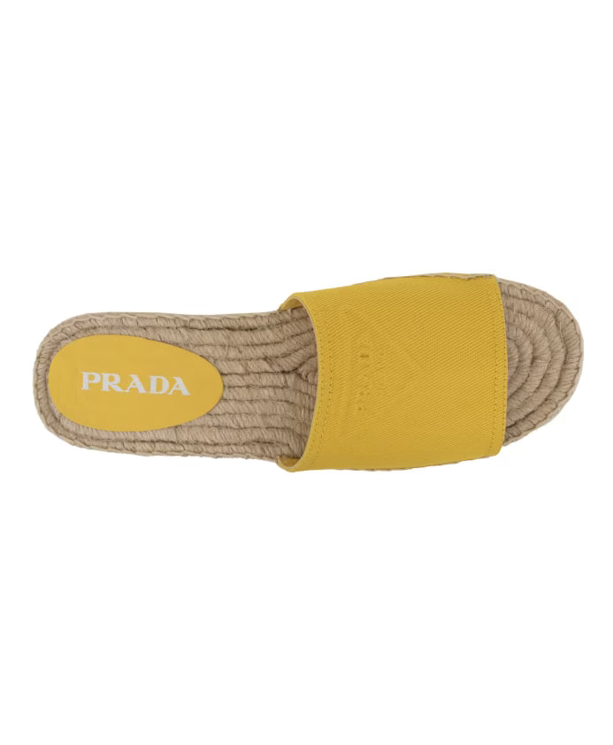 Prada Canvas Slip-On Espadrilles with Leather Patch