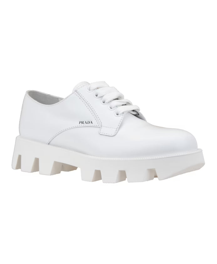 Prada Leather Lace-Up Sneakers for Women