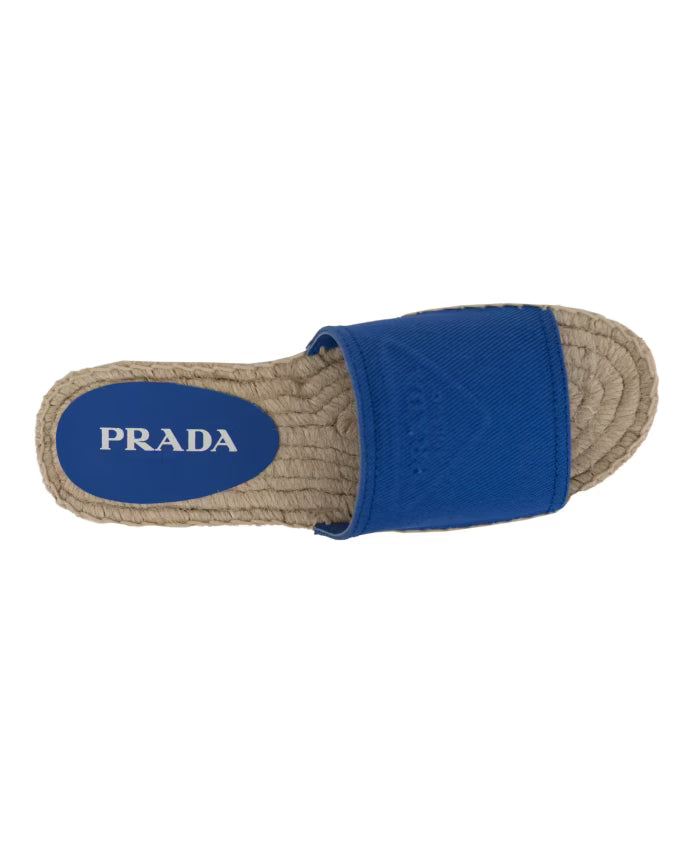 Prada Canvas Slip-On Espadrilles with Leather Patch