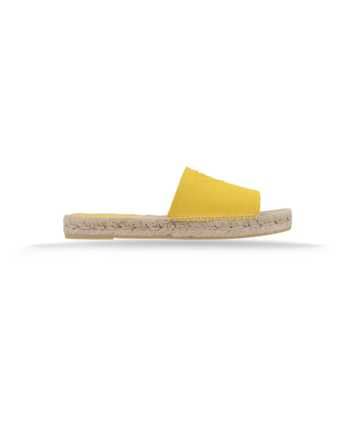 Prada Canvas Slip-On Espadrilles with Leather Patch