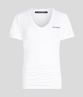 SIGNATURE V-NECK RUCHED T-SHIRT