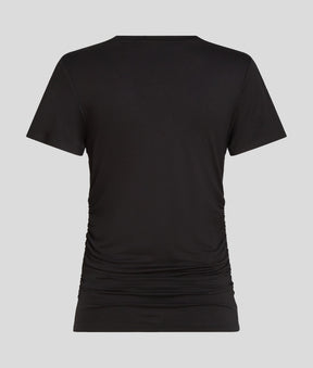 SIGNATURE V-NECK RUCHED T-SHIRT