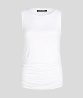 SIGNATURE BOAT NECK RUCHED TOP