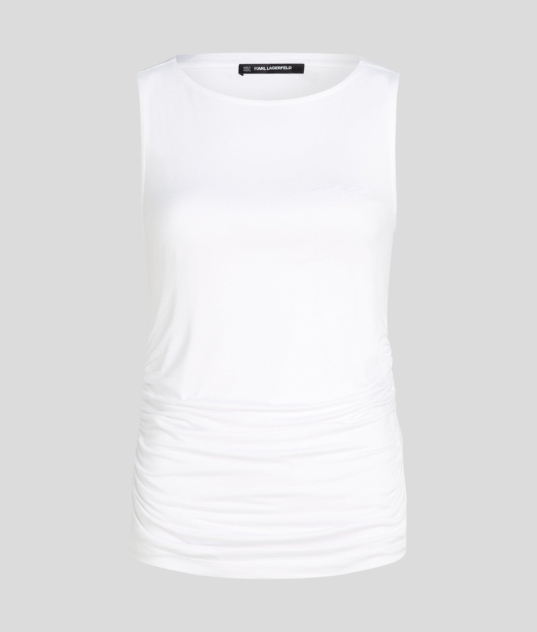 SIGNATURE BOAT NECK RUCHED TOP