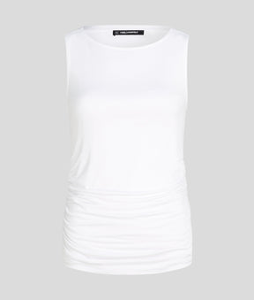 SIGNATURE BOAT NECK RUCHED TOP