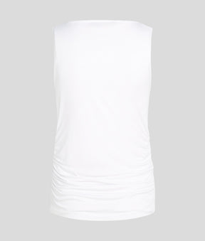 SIGNATURE BOAT NECK RUCHED TOP