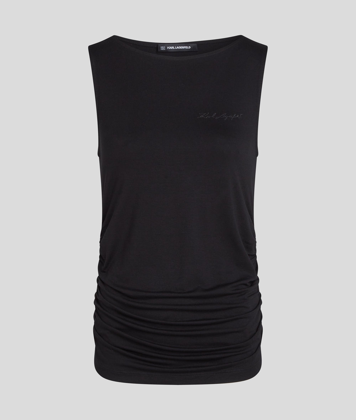 SIGNATURE BOAT NECK RUCHED TOP