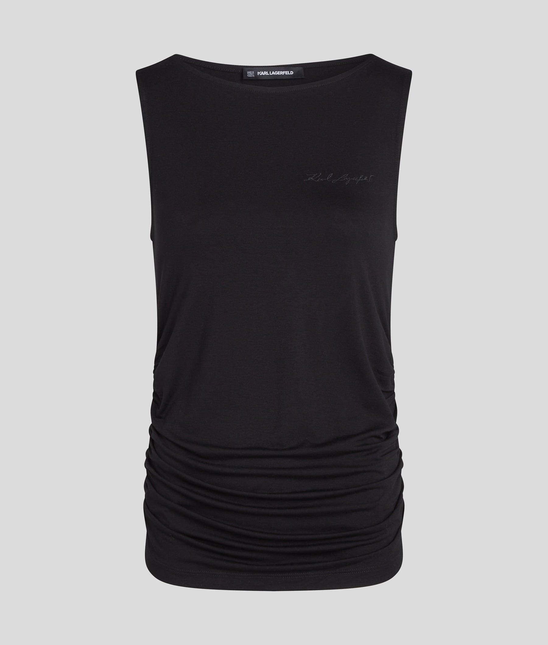 SIGNATURE BOAT NECK RUCHED TOP