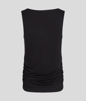 SIGNATURE BOAT NECK RUCHED TOP