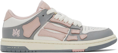 AMIRI Pink & Gray Varsity Skel Top Low Sneakers