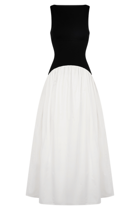 Acacia Contrast Sleeveless Maxi Dress - Black/White