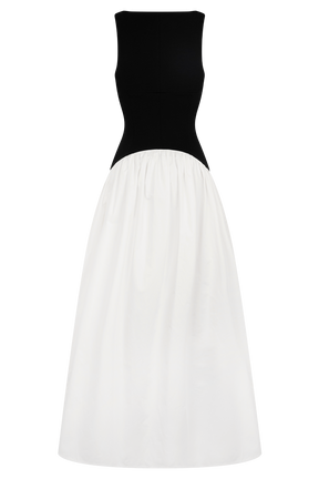 Acacia Contrast Sleeveless Maxi Dress - Black/White