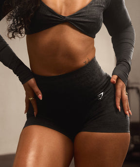 Gymshark Adapt Animal X Whitney Seamless Shorts - Asphalt Grey/Black