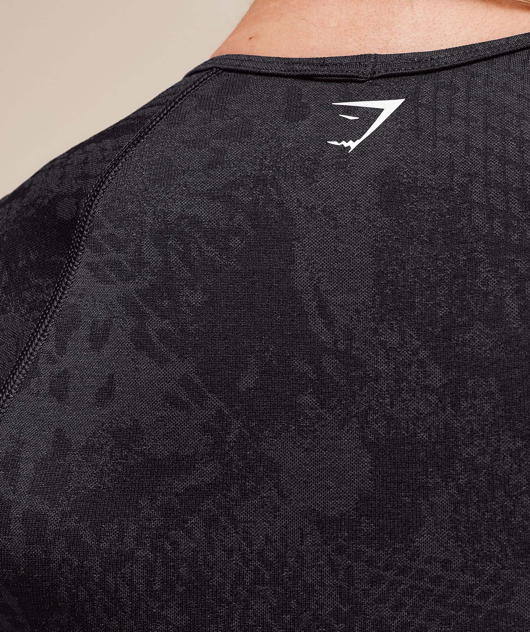 Gymshark Adapt Animal X Whitney Seamless Crop Top - Black/Asphalt Grey