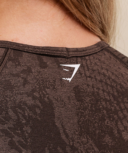 Gymshark Adapt Animal X Whitney Seamless Crop Top - Brown