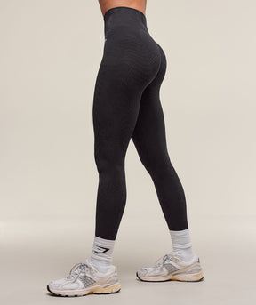 Gymshark Adapt Animal X Whitney Seamless Leggings - Asphalt Grey/Black