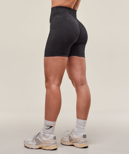 Gymshark Adapt Animal X Whitney Seamless Shorts - Asphalt Grey/Black