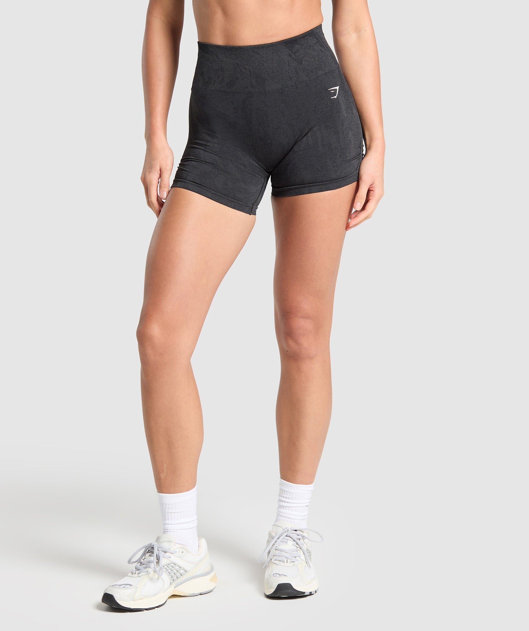 Gymshark Adapt Camo Seamless Shorts - Asphalt Grey/Black