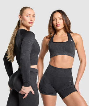 Gymshark Adapt Camo Seamless Shorts - Asphalt Grey/Black